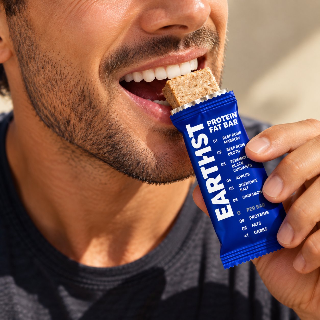 A man enjoying an EARTHIST Original bar